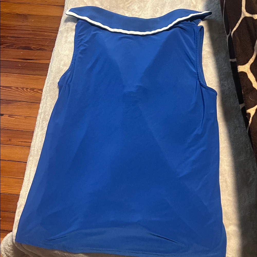 Anne Klein Royal Blue Zip-Up Top - Picture 3 of 3